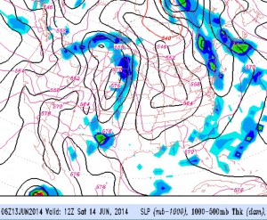 Forecast Surface Map Valid early Saturday morning