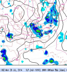 Upper trough developing Sunday afternoon