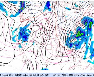 GFS surface forecast for mid-day Saturday 