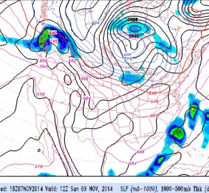 GFS Sunday morning forecast 