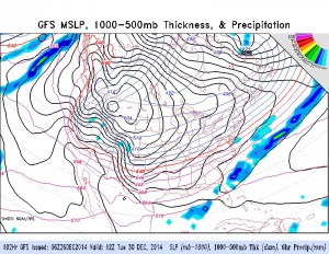 GFS Surface forecast for Tuesday