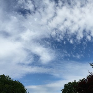 Early cirrus clouds with approaching warm front