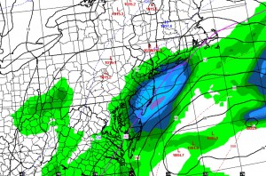 NAM Forecast for the three hour period prior to 10PM tonight