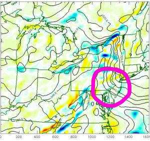 Theta-E contours and moisture convergence