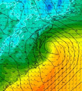 Current RAP model showing position of low pressure