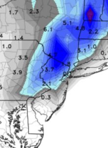 Snow totals based on Kuchera